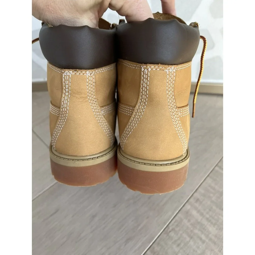 TIMBERLAND 6”PREMIUM CLASSIC Boots Big Boys Sz 2.5 Youth Nubuck Leather Chestnut